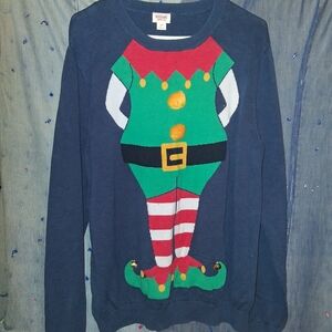 Mossimo Elf Design Sweater - Blue, Size Large